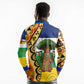 Central African Republic Long Sleeve Polo Shirt Baobab and Flag - African Pride