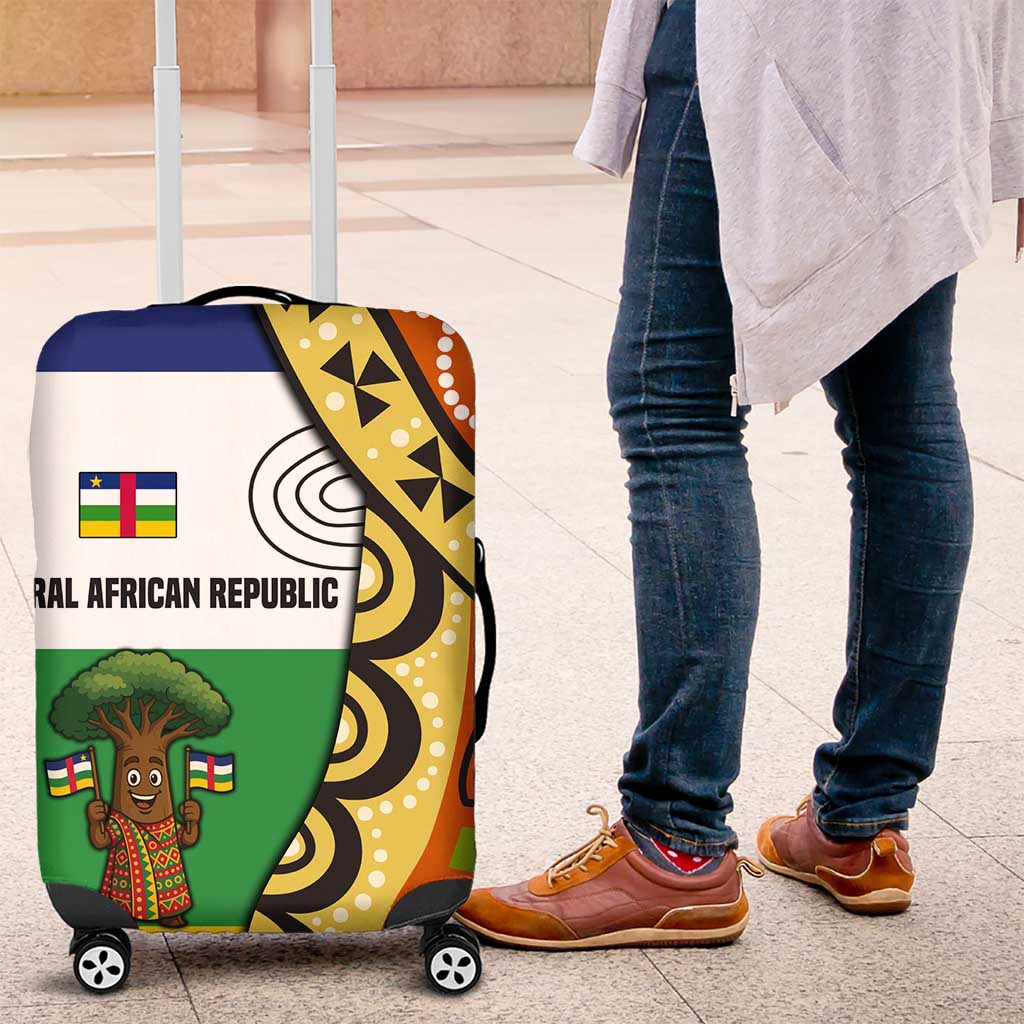 Central African Republic Luggage Cover Baobab and Flag - African Pride