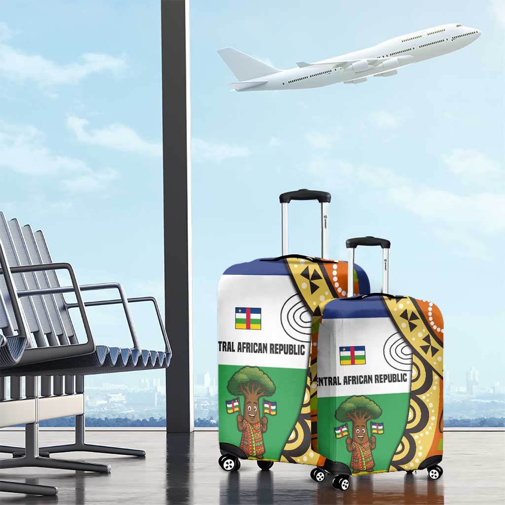 Central African Republic Luggage Cover Baobab and Flag - African Pride
