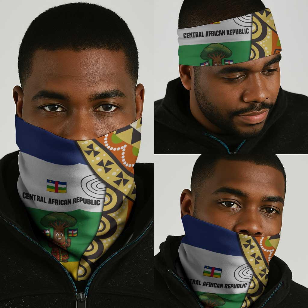 Central African Republic Neck Gaiter Baobab and Flag - African Pride