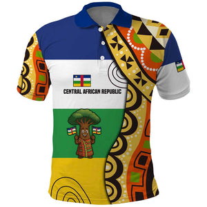 Central African Republic Polo Shirt Baobab and Flag - African Pride