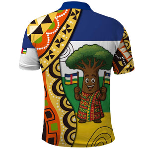 Central African Republic Polo Shirt Baobab and Flag - African Pride