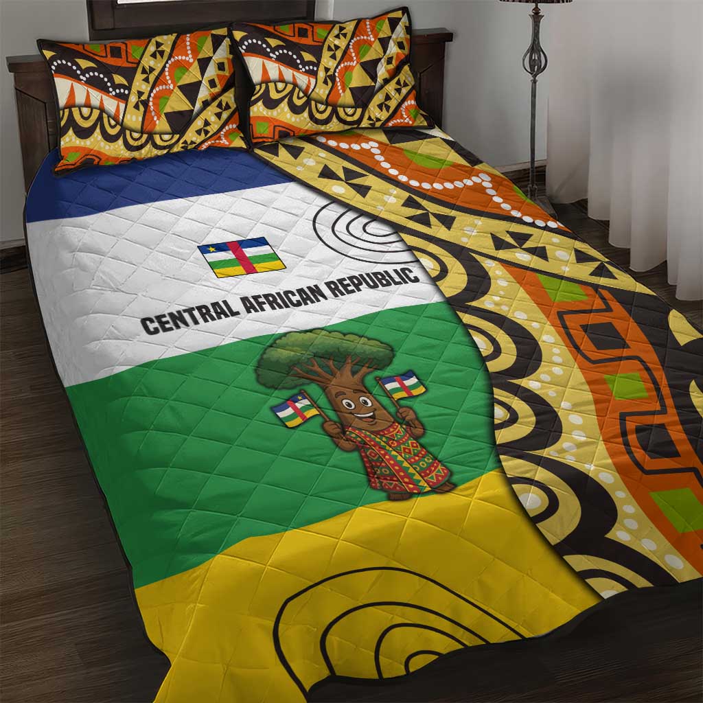 Central African Republic Quilt Bed Set Baobab and Flag - African Pride