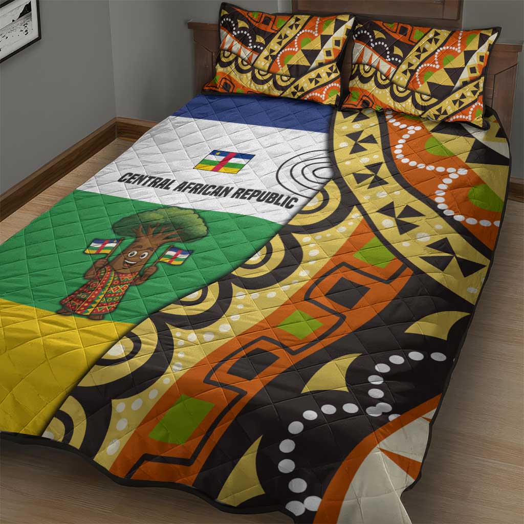 Central African Republic Quilt Bed Set Baobab and Flag - African Pride