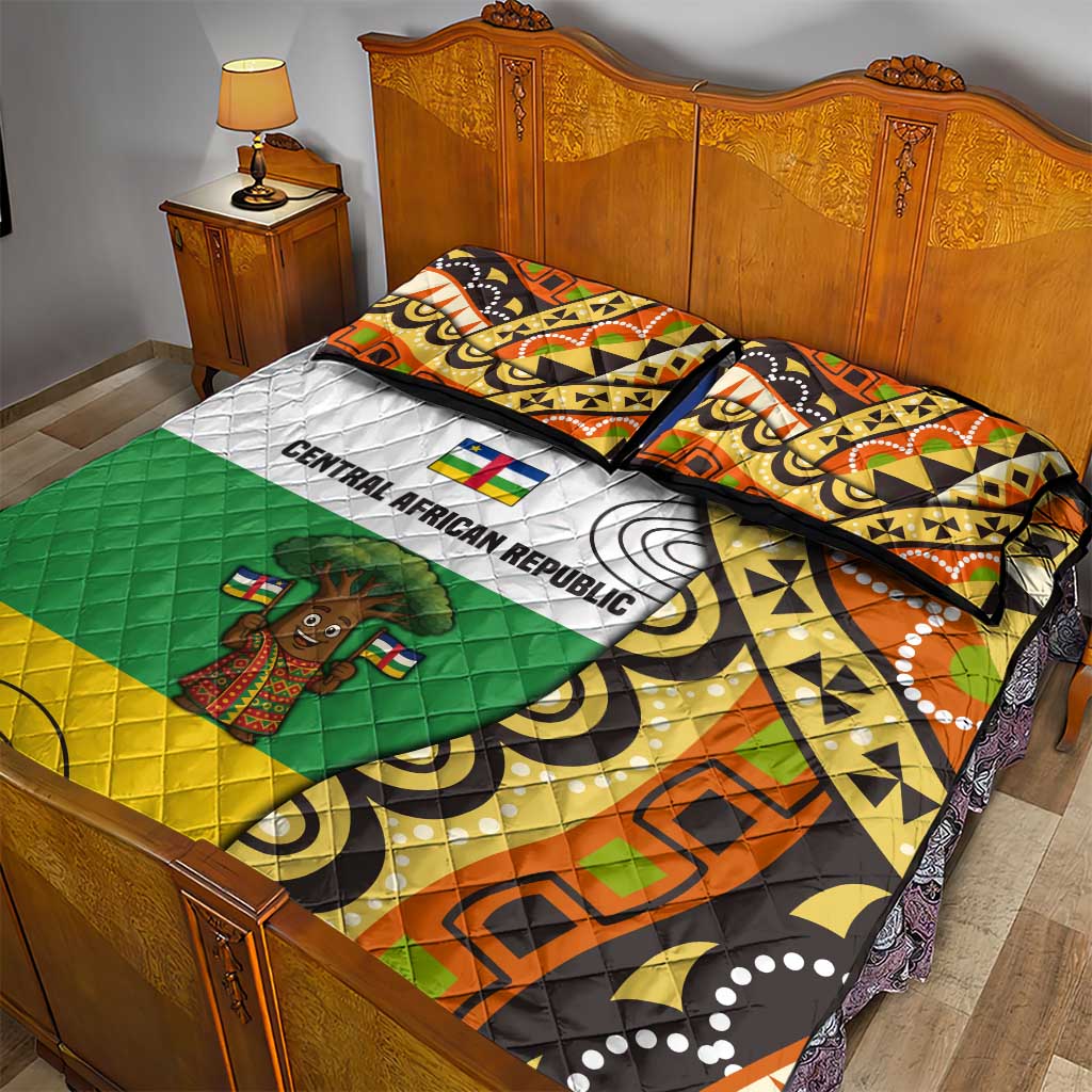 Central African Republic Quilt Bed Set Baobab and Flag - African Pride