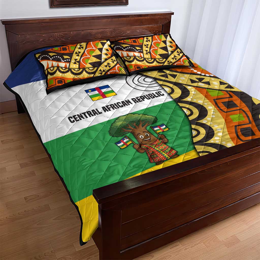 Central African Republic Quilt Bed Set Baobab and Flag - African Pride