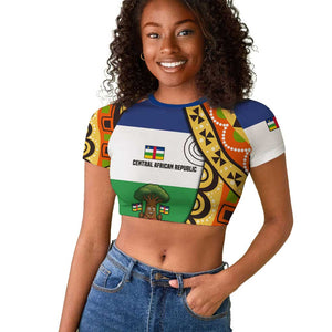 Central African Republic Raglan Cropped T shirt Baobab and Flag - African Pride
