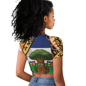 Central African Republic Raglan Cropped T shirt Baobab and Flag - African Pride