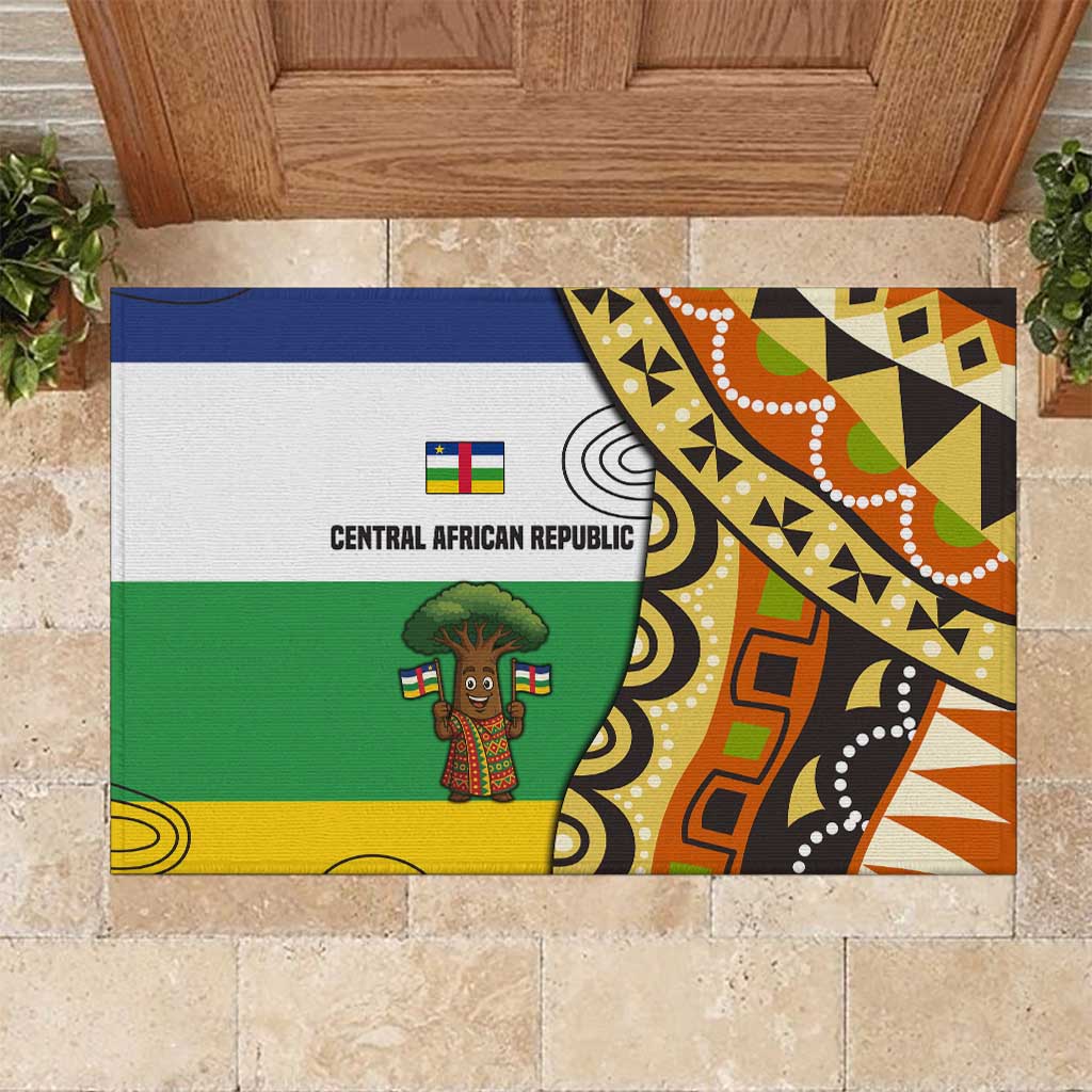Central African Republic Rubber Doormat Baobab and Flag - African Pride