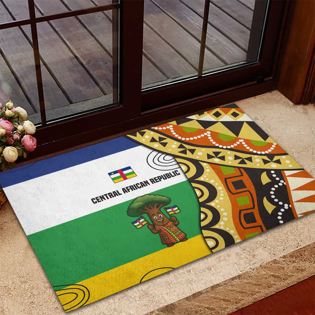 Central African Republic Rubber Doormat Baobab and Flag - African Pride