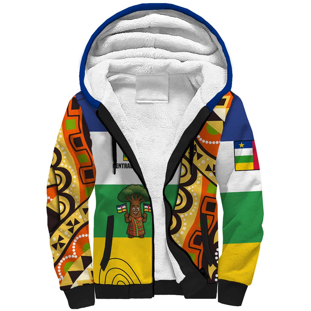 Central African Republic Sherpa Hoodie Baobab and Flag - African Pride