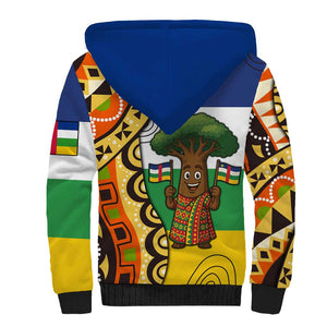 Central African Republic Sherpa Hoodie Baobab and Flag - African Pride