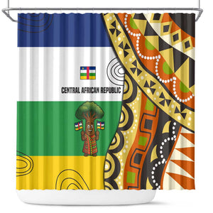 Central African Republic Shower Curtain Baobab and Flag - African Pride