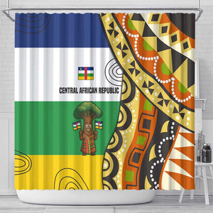 Central African Republic Shower Curtain Baobab and Flag - African Pride