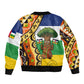 Central African Republic Sleeve Zip Bomber Jacket Baobab and Flag - African Pride