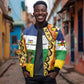 Central African Republic Sleeve Zip Bomber Jacket Baobab and Flag - African Pride