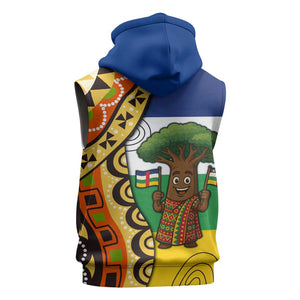 Central African Republic Sleeveless Zip Hoodie Baobab and Flag - African Pride