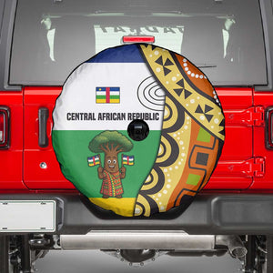 Central African Republic Spare Tire Cover Baobab and Flag - African Pride