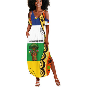 Central African Republic Summer Maxi Dress Baobab and Flag - African Pride
