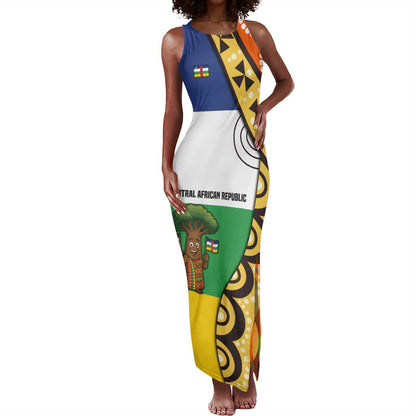 Central African Republic Tank Maxi Dress Baobab and Flag - African Pride
