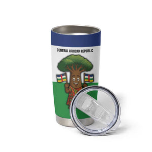 Central African Republic Tumbler Cup Baobab and Flag - African Pride