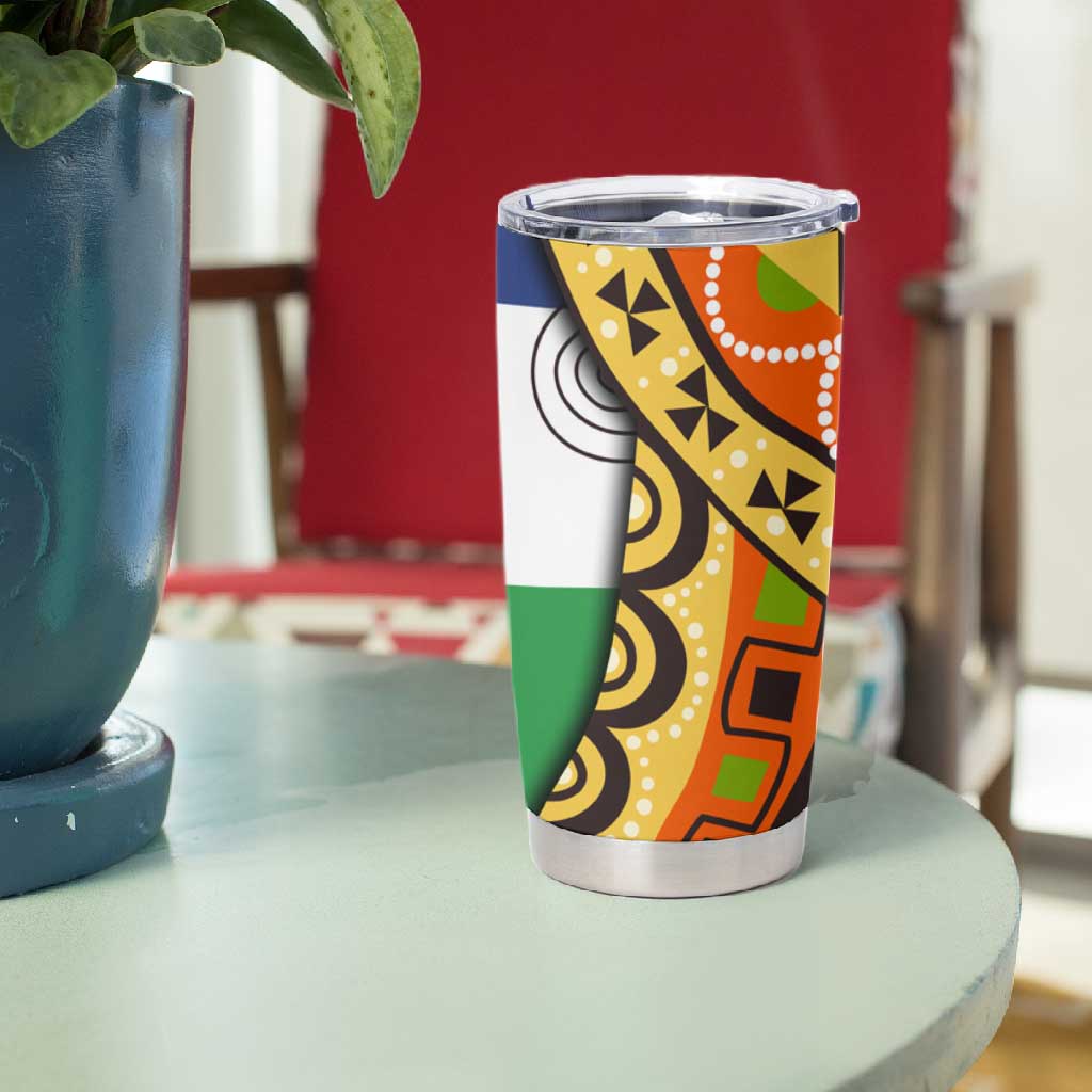 Central African Republic Tumbler Cup Baobab and Flag - African Pride