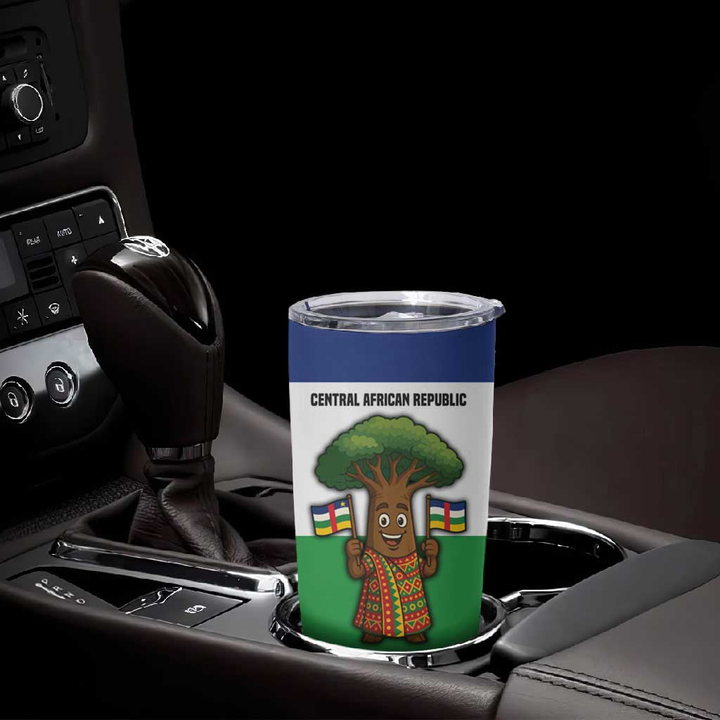 Central African Republic Tumbler Cup Baobab and Flag - African Pride