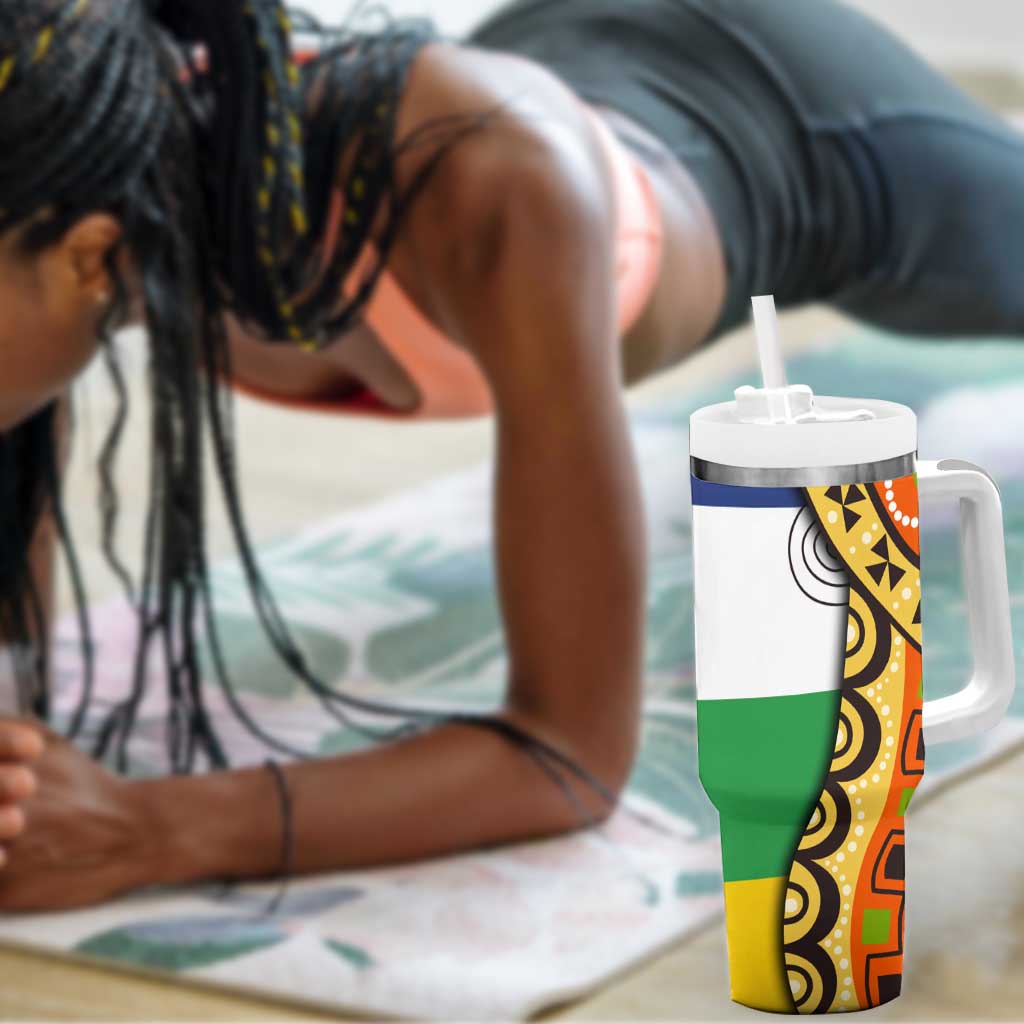 Central African Republic Tumbler With Handle Baobab and Flag - African Pride