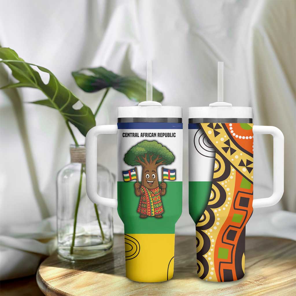 Central African Republic Tumbler With Handle Baobab and Flag - African Pride