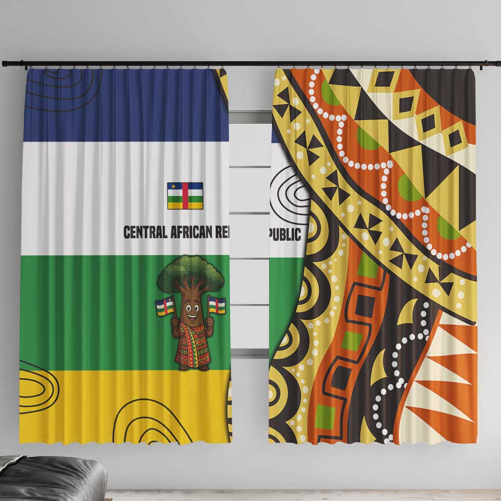 Central African Republic Window Curtain Baobab and Flag - African Pride