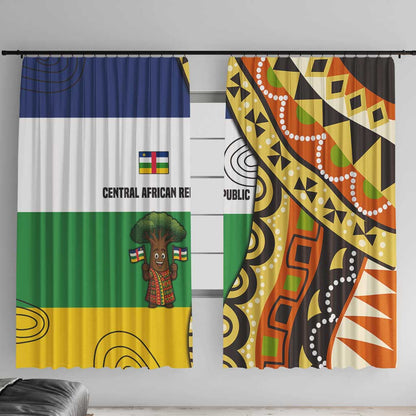 Central African Republic Window Curtain Baobab and Flag - African Pride