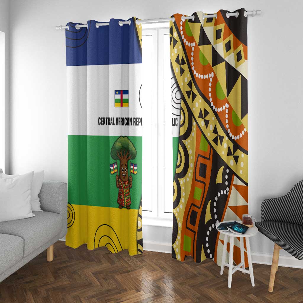 Central African Republic Window Curtain Baobab and Flag - African Pride