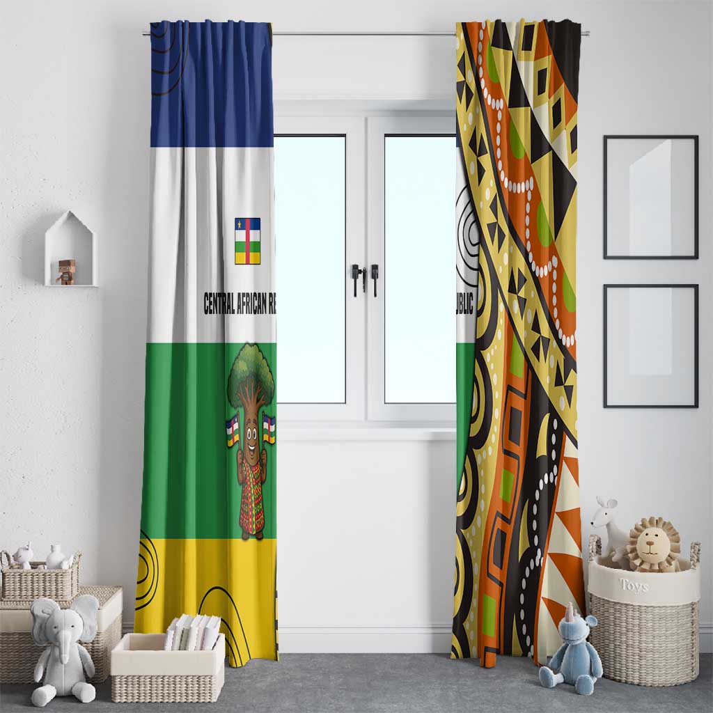 Central African Republic Window Curtain Baobab and Flag - African Pride