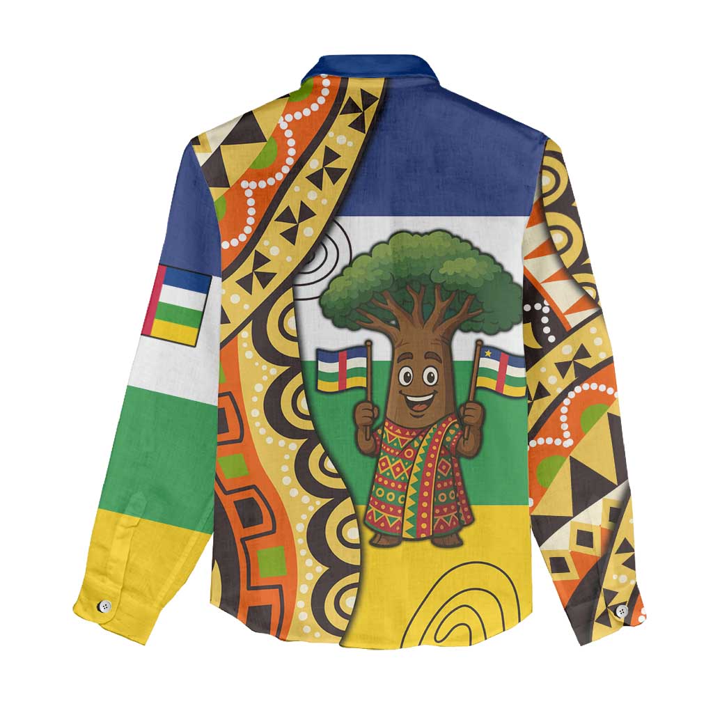 Central African Republic Women Casual Shirt Baobab and Flag - African Pride