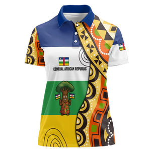 Central African Republic Women Polo Shirt Baobab and Flag - African Pride