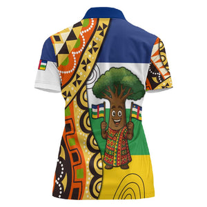 Central African Republic Women Polo Shirt Baobab and Flag - African Pride