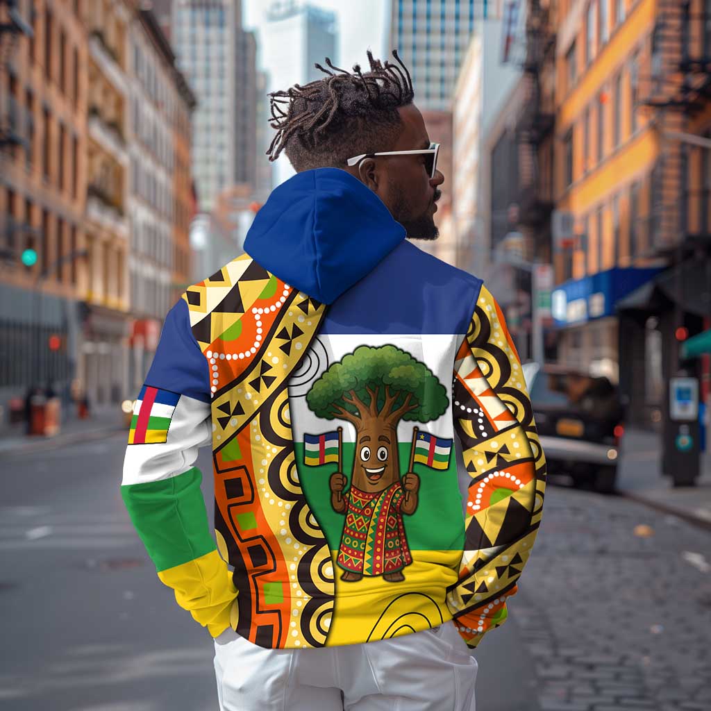 Central African Republic Zip Hoodie Baobab and Flag - African Pride