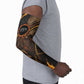Aten Arm Sleeves Ancient Egyptian Cracked Stone Hieroglyph, Solar Eclipse Emblem, and Radiant Sunburst - African Pride