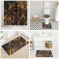 Aten Bathroom Set Ancient Egyptian Cracked Stone Hieroglyph, Solar Eclipse Emblem, and Radiant Sunburst - African Pride