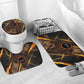 Aten Bathroom Set Ancient Egyptian Cracked Stone Hieroglyph, Solar Eclipse Emblem, and Radiant Sunburst - African Pride