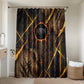 Aten Bathroom Set Ancient Egyptian Cracked Stone Hieroglyph, Solar Eclipse Emblem, and Radiant Sunburst - African Pride