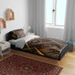 Aten Bedding Set Ancient Egyptian Cracked Stone Hieroglyph, Solar Eclipse Emblem, and Radiant Sunburst - African Pride