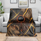 Aten Blanket Ancient Egyptian Cracked Stone Hieroglyph, Solar Eclipse Emblem, and Radiant Sunburst - African Pride