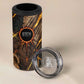 Aten 4 in 1 Can Cooler Tumbler Ancient Egyptian Cracked Stone Hieroglyph, Solar Eclipse Emblem, and Radiant Sunburst - African Pride