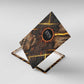 Aten Canvas Wall Art Ancient Egyptian Cracked Stone Hieroglyph, Solar Eclipse Emblem, and Radiant Sunburst - African Pride