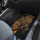 Aten Car Mats Ancient Egyptian Cracked Stone Hieroglyph, Solar Eclipse Emblem, and Radiant Sunburst - African Pride