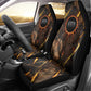 Aten Car Seat Cover Ancient Egyptian Cracked Stone Hieroglyph, Solar Eclipse Emblem, and Radiant Sunburst - African Pride