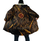 Aten Cloak Ancient Egyptian Cracked Stone Hieroglyph, Solar Eclipse Emblem, and Radiant Sunburst - African Pride