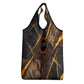 Aten Grocery Bag Ancient Egyptian Cracked Stone Hieroglyph, Solar Eclipse Emblem, and Radiant Sunburst - African Pride