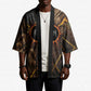 Aten Kimono Ancient Egyptian Cracked Stone Hieroglyph, Solar Eclipse Emblem, and Radiant Sunburst - African Pride